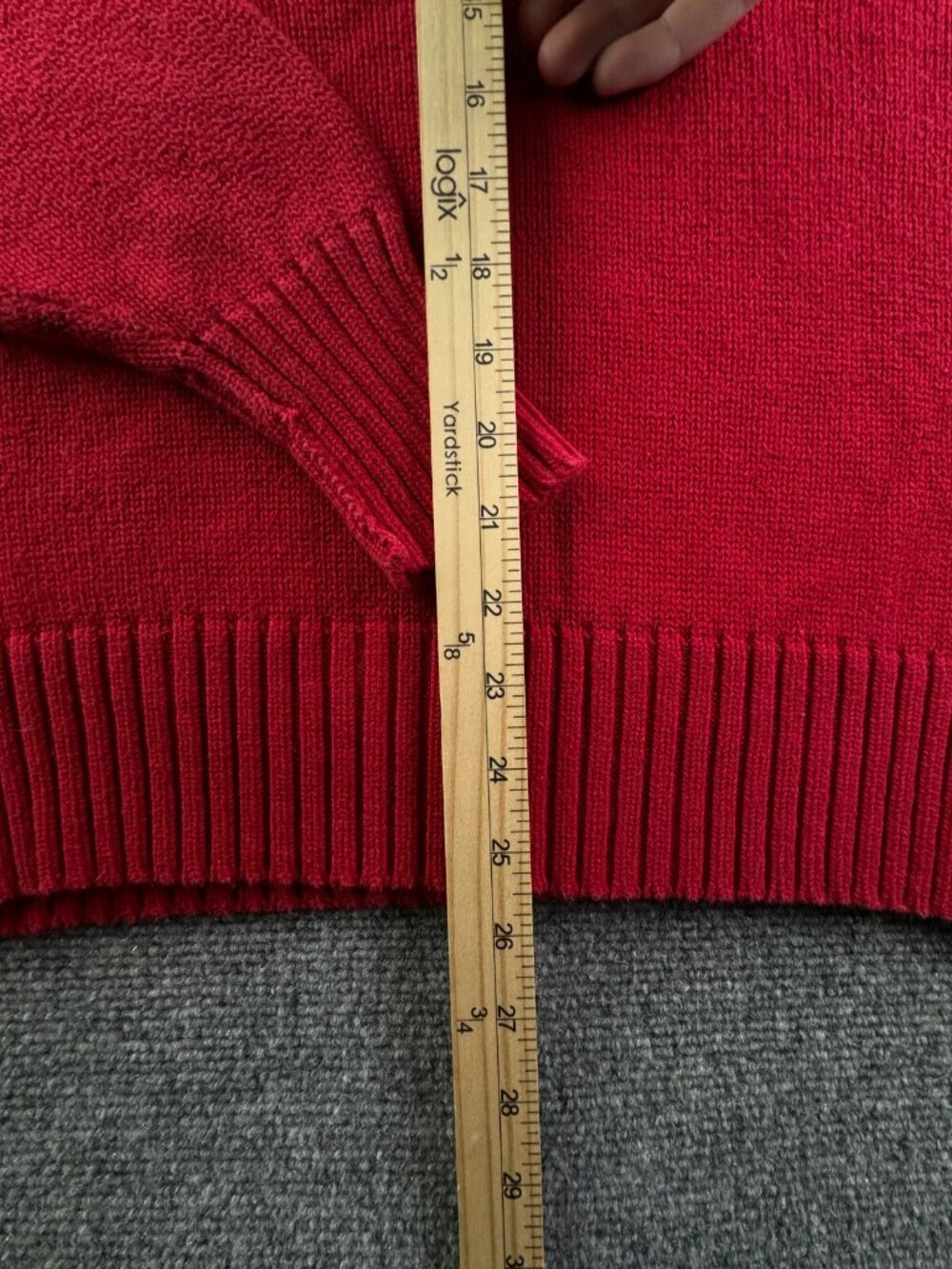 VTG Polo Ralph Lauren Red Knit Sweater Cotton Large Pullover Crew Neck Adult - Picture 3 of 10